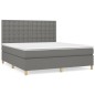 vidaXL Cama box spring con colchón tela gris oscuro 180x200 cm vidaXL Cama box spring con colchón tela gris oscuro 180x200 cm