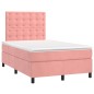 vidaXL Cama box spring con colchón terciopelo rosa 120x200 cm vidaXL Cama box spring con colchón terciopelo rosa 120x200 cm