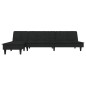 vidaXL Sofá cama en forma de L terciopelo negro 255x140x70 cm vidaXL Sofá cama en forma de L terciopelo negro 255x140x70 cm