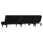 vidaXL Sofá cama en forma de L terciopelo negro 255x140x70 cm vidaXL Sofá cama en forma de L terciopelo negro 255x140x70 cm