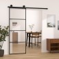 vidaXL Puerta corredera con set herrajes vidrio ESG aluminio 76x205 cm vidaXL Puerta corredera con set herrajes vidrio ESG aluminio 76x205 cm