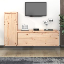 vidaXL Muebles para TV 2 piezas madera maciza de pino