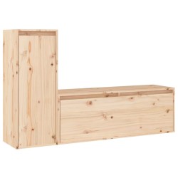vidaXL Muebles para TV 2 piezas madera maciza de pino