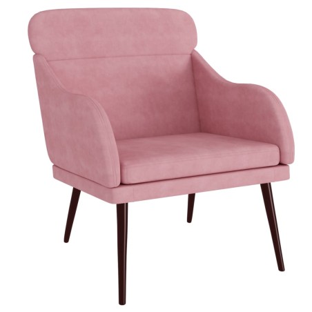 vidaXL Sillón de terciopelo rosa 63x76x80 cm