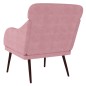 vidaXL Sillón de terciopelo rosa 63x76x80 cm vidaXL Sillón de terciopelo rosa 63x76x80 cm