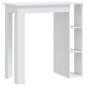 vidaXL Mesa bar con estante contrachapada blanco brillo 102x50x103,5cm vidaXL Mesa bar con estante contrachapada blanco brillo 102x50x103,5cm