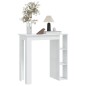 vidaXL Mesa bar con estante contrachapada blanco brillo 102x50x103,5cm vidaXL Mesa bar con estante contrachapada blanco brillo 102x50x103,5cm