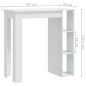vidaXL Mesa bar con estante contrachapada blanco brillo 102x50x103,5cm vidaXL Mesa bar con estante contrachapada blanco brillo 102x50x103,5cm