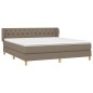 vidaXL Cama box spring con colchón tela gris taupe 160x200 cm vidaXL Cama box spring con colchón tela gris taupe 160x200 cm
