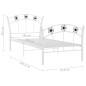 vidaXL Estructura de cama con diseño de fútbol metal blanco 90x200 cm vidaXL Estructura de cama con diseño de fútbol metal blanco 90x200 cm