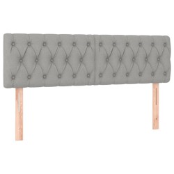 vidaXL Cabeceros 2 unidades tela gris claro 72x7x78/88 cm
