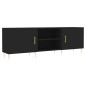 vidaXL Mueble para TV madera de ingeniería negro 150x30x50 cm vidaXL Mueble para TV madera de ingeniería negro 150x30x50 cm