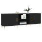 vidaXL Mueble para TV madera de ingeniería negro 150x30x50 cm vidaXL Mueble para TV madera de ingeniería negro 150x30x50 cm