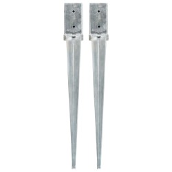 vidaXL Picas de tierra 2 uds acero galvanizado plateado 8x8x76 cm