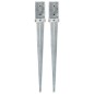 vidaXL Picas de tierra 2 uds acero galvanizado plateado 8x8x76 cm vidaXL Picas de tierra 2 uds acero galvanizado plateado 8x8x76 cm