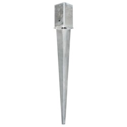 vidaXL Picas de tierra 2 uds acero galvanizado plateado 8x8x76 cm