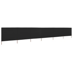 vidaXL Paravientos de playa de 6 paneles tela negro 800x160 cm