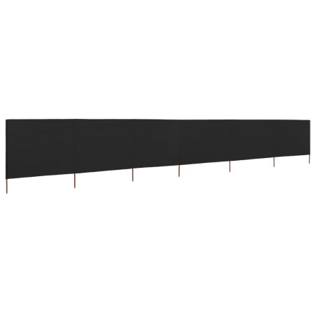 vidaXL Paravientos de playa de 6 paneles tela negro 800x160 cm