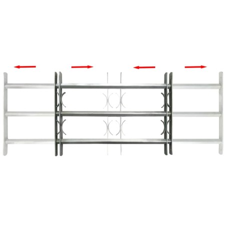 vidaXL Reja de seguridad ajustable ventana con 3 barras 1000-1500mm