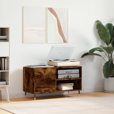 vidaXL Mueble de discos madera de ingeniería roble ahumado 85x38x48 cm
