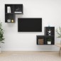 vidaXL Muebles de salón 4 piezas madera de ingeniería gris con brillo vidaXL Muebles de salón 4 piezas madera de ingeniería gris con brillo
