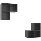vidaXL Muebles de salón 4 piezas madera de ingeniería gris con brillo vidaXL Muebles de salón 4 piezas madera de ingeniería gris con brillo