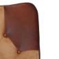 vidaXL Mecedora con taburete cuero auténtico y lona marrón vidaXL Mecedora con taburete cuero auténtico y lona marrón
