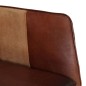 vidaXL Mecedora con taburete cuero auténtico y lona marrón vidaXL Mecedora con taburete cuero auténtico y lona marrón