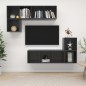 vidaXL Muebles de salón 4 piezas madera de ingeniería gris brillo vidaXL Muebles de salón 4 piezas madera de ingeniería gris brillo