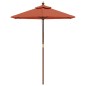 vidaXL Sombrilla de jardín con poste de madera terracota 196x231 cm vidaXL Sombrilla de jardín con poste de madera terracota 196x231 cm