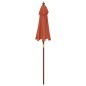 vidaXL Sombrilla de jardín con poste de madera terracota 196x231 cm vidaXL Sombrilla de jardín con poste de madera terracota 196x231 cm
