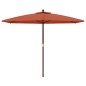 vidaXL Sombrilla de jardín con poste de madera terracota 299x240 cm vidaXL Sombrilla de jardín con poste de madera terracota 299x240 cm