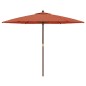 vidaXL Sombrilla de jardín con poste de madera terracota 299x240 cm vidaXL Sombrilla de jardín con poste de madera terracota 299x240 cm