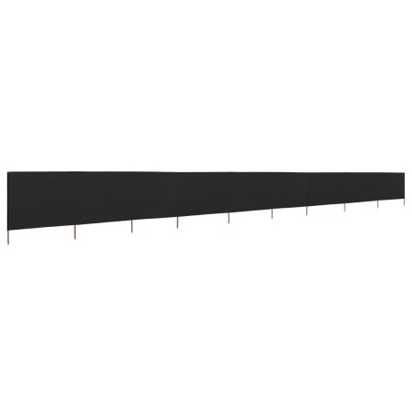 vidaXL Paravientos de playa de 9 paneles tela negro 1200x160 cm