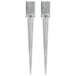 vidaXL Picas de tierra 2 unidades acero galvanizado plateado 9x9x75 cm