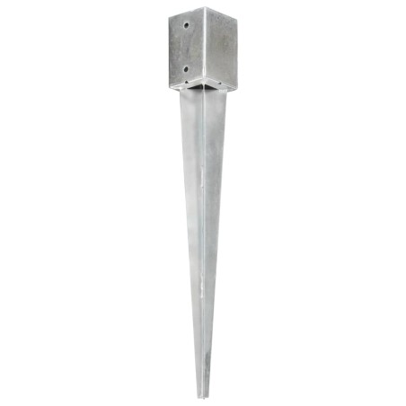 vidaXL Picas de tierra 2 unidades acero galvanizado plateado 9x9x75 cm