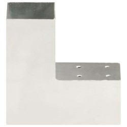 vidaXL Conector de postes en forma de L metal galvanizado 71x71 mm
