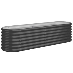 vidaXL Jardinera arriate acero recubierto polvo antracita 152x40x36 cm