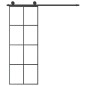 vidaXL Puerta corredera con set herrajes vidrio ESG aluminio 76x205 cm vidaXL Puerta corredera con set herrajes vidrio ESG aluminio 76x205 cm