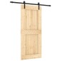 vidaXL Puerta corredera con herrajes madera maciza de pino 90x210 cm vidaXL Puerta corredera con herrajes madera maciza de pino 90x210 cm