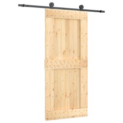 vidaXL Puerta corredera con herrajes madera maciza de pino 90x210 cm