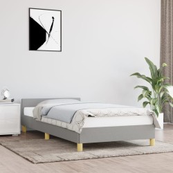 vidaXL Estructura de cama con cabecero de tela gris claro 80x200 cm