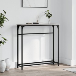 vidaXL Mesa consola madera de ingeniería gris Sonoma 75x19,5x75 cm