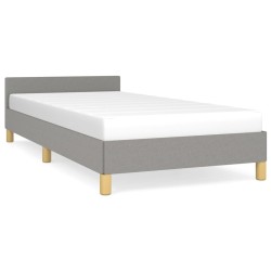 vidaXL Estructura de cama con cabecero de tela gris claro 80x200 cm