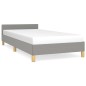 vidaXL Estructura de cama con cabecero de tela gris claro 80x200 cm