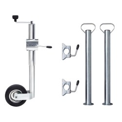 vidaXL Rueda de remolque 60 mm con 2 tubos de soporte y 3 abrazaderas