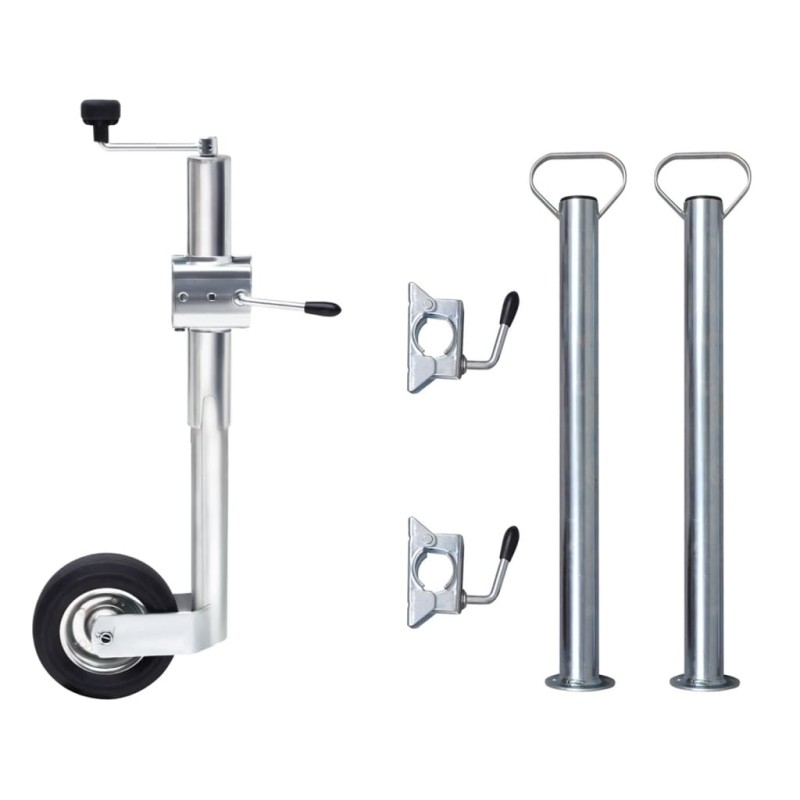 vidaXL Rueda de remolque 60 mm con 2 tubos de soporte y 3 abrazaderas vidaXL Rueda de remolque 60 mm con 2 tubos de soporte y 3 abrazaderas