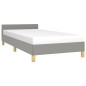 vidaXL Estructura de cama con cabecero de tela gris claro 80x200 cm