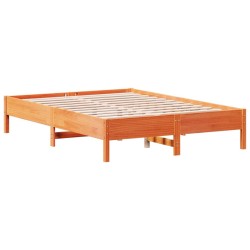 vidaXL Estructura de cama madera maciza pino marrón cera 120x200 cm