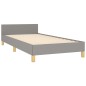 vidaXL Estructura de cama con cabecero de tela gris claro 80x200 cm